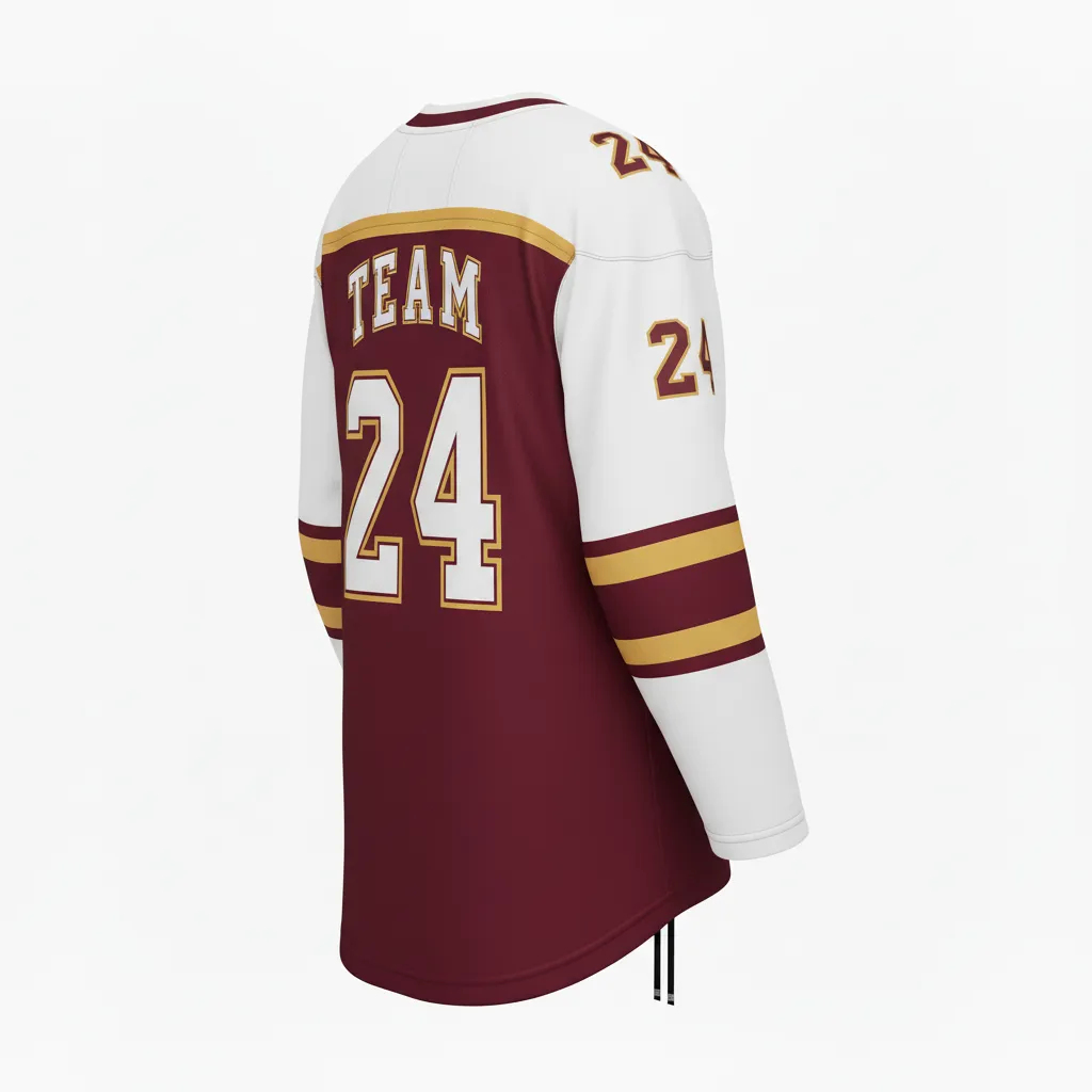 Custom Ice Hockey Game Day Away Jerseys - Back View - KINEXA