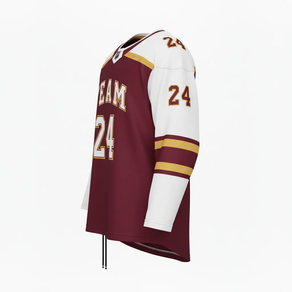 Custom Ice Hockey Game Day Away Jerseys - Side View - KINEXA