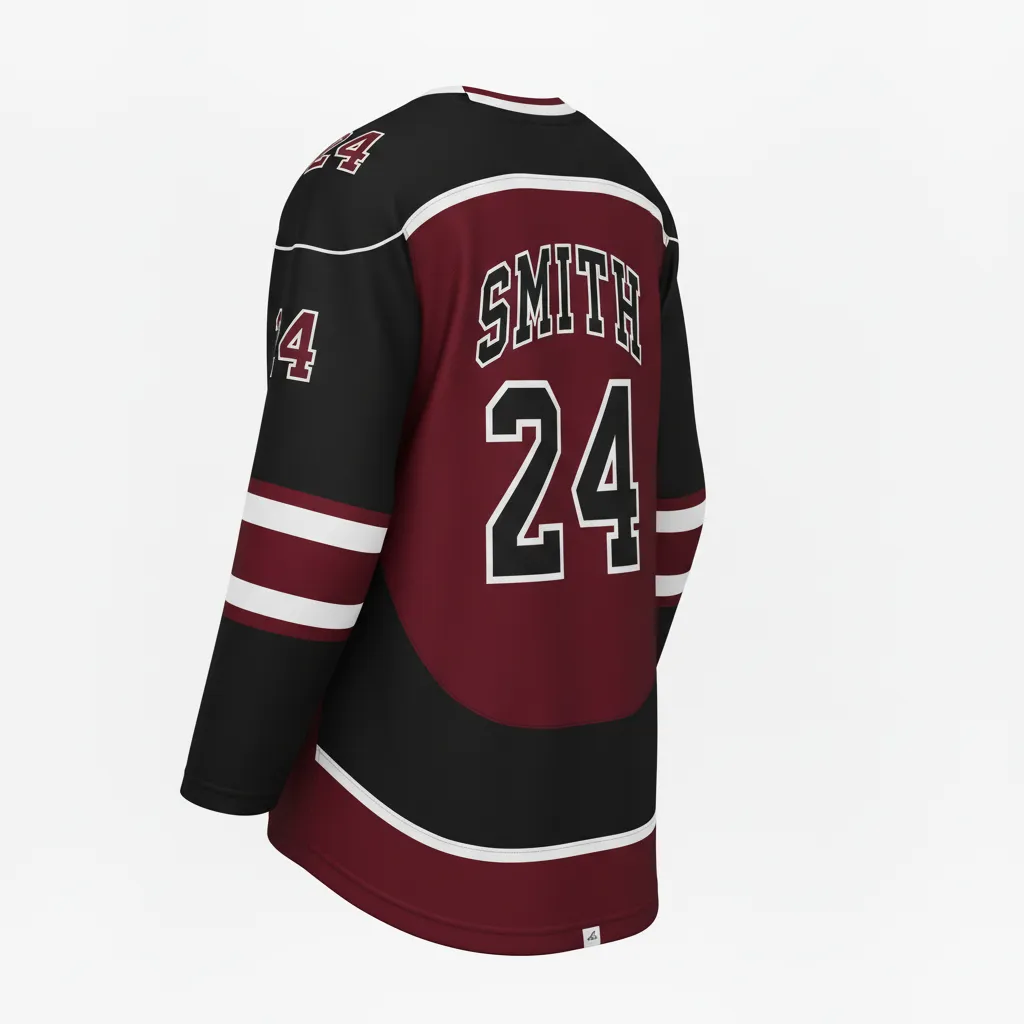 Custom Ice Hockey Game Day Away Jersey - Custom Design - Cardinal Power - Back View - Kinexa Sportswear