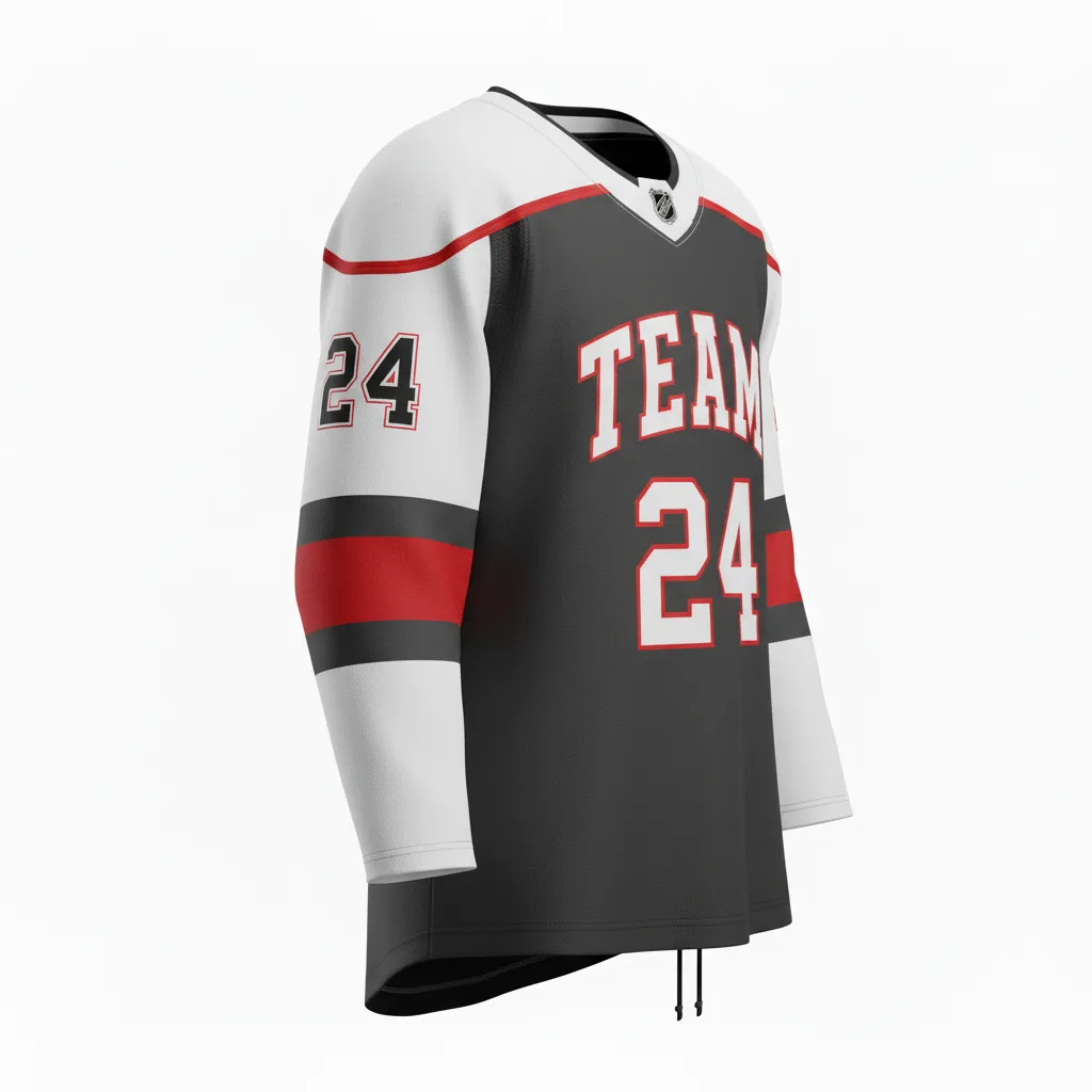 Custom Ice Hockey Game Day Away Jersey - Custom Design - Charcoal Shadow - Front View - Kinexa Sportswear