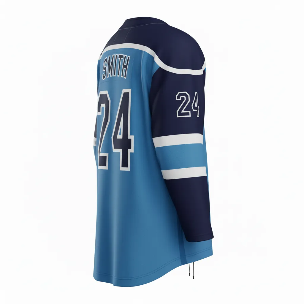 Custom Ice Hockey Game Day Away Jersey - Navy - Columbia - Back View - Kinexa Sportswear