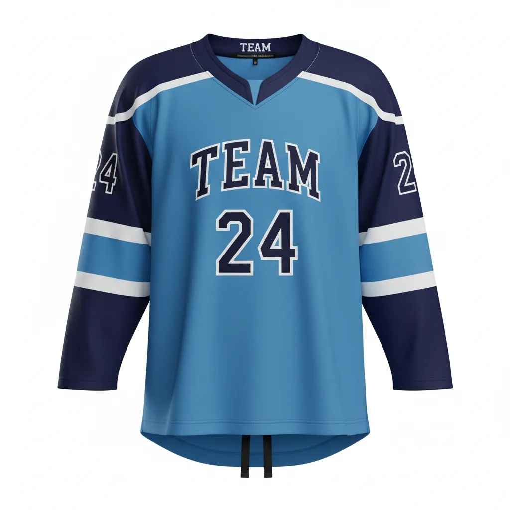 Custom Ice Hockey Game Day Away Jersey - Navy - Columbia - Front View - Kinexa Sportswear