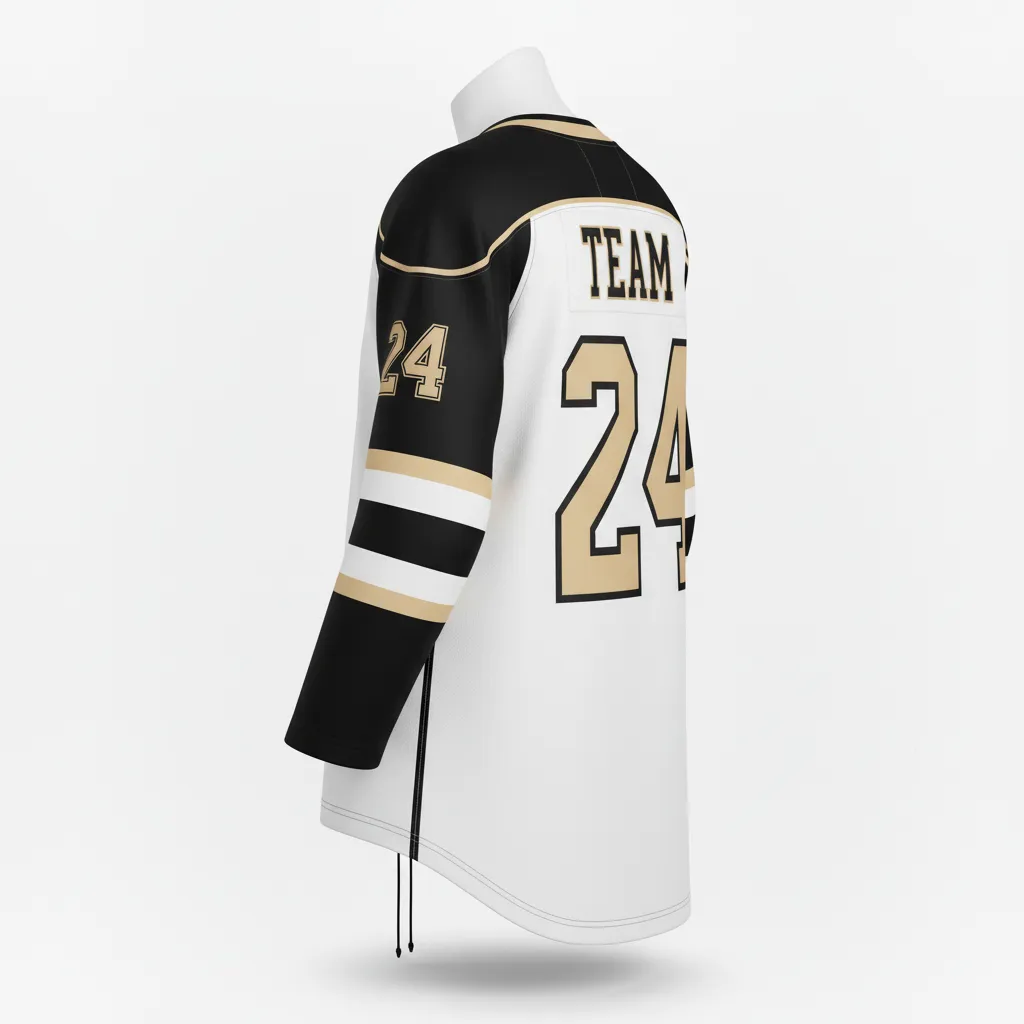 Custom Ice Hockey Game Day Home Jersey - Black - Back View - Kinexa Sportswear