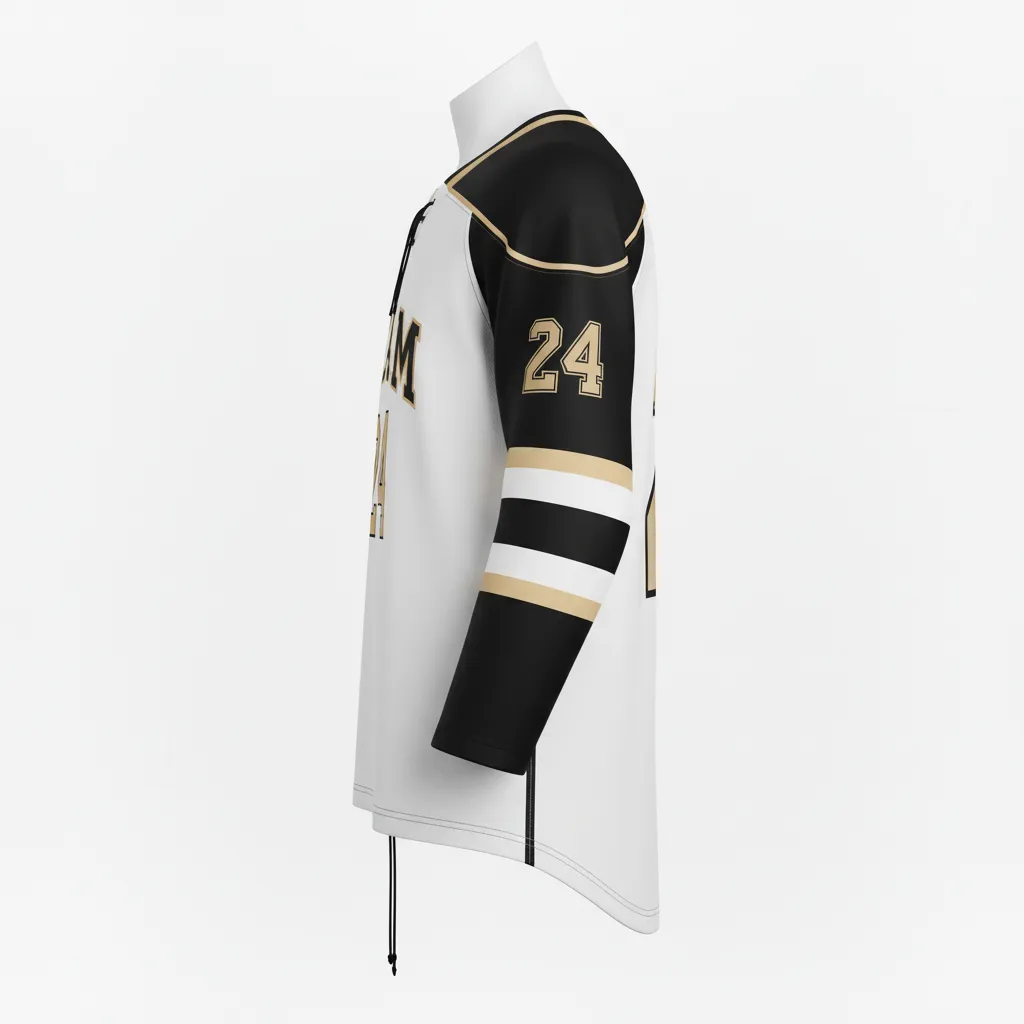 Custom Ice Hockey Game Day Home Jersey - Black - Side View - Kinexa Sportswear