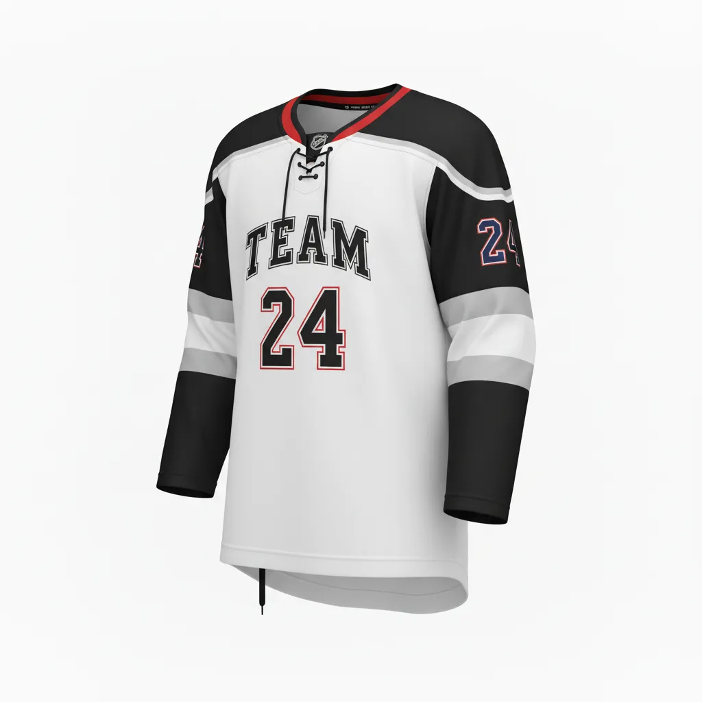 Custom Ice Hockey Game Day Home Jersey - Black, Silver - Front View - Kinexa Sportswear