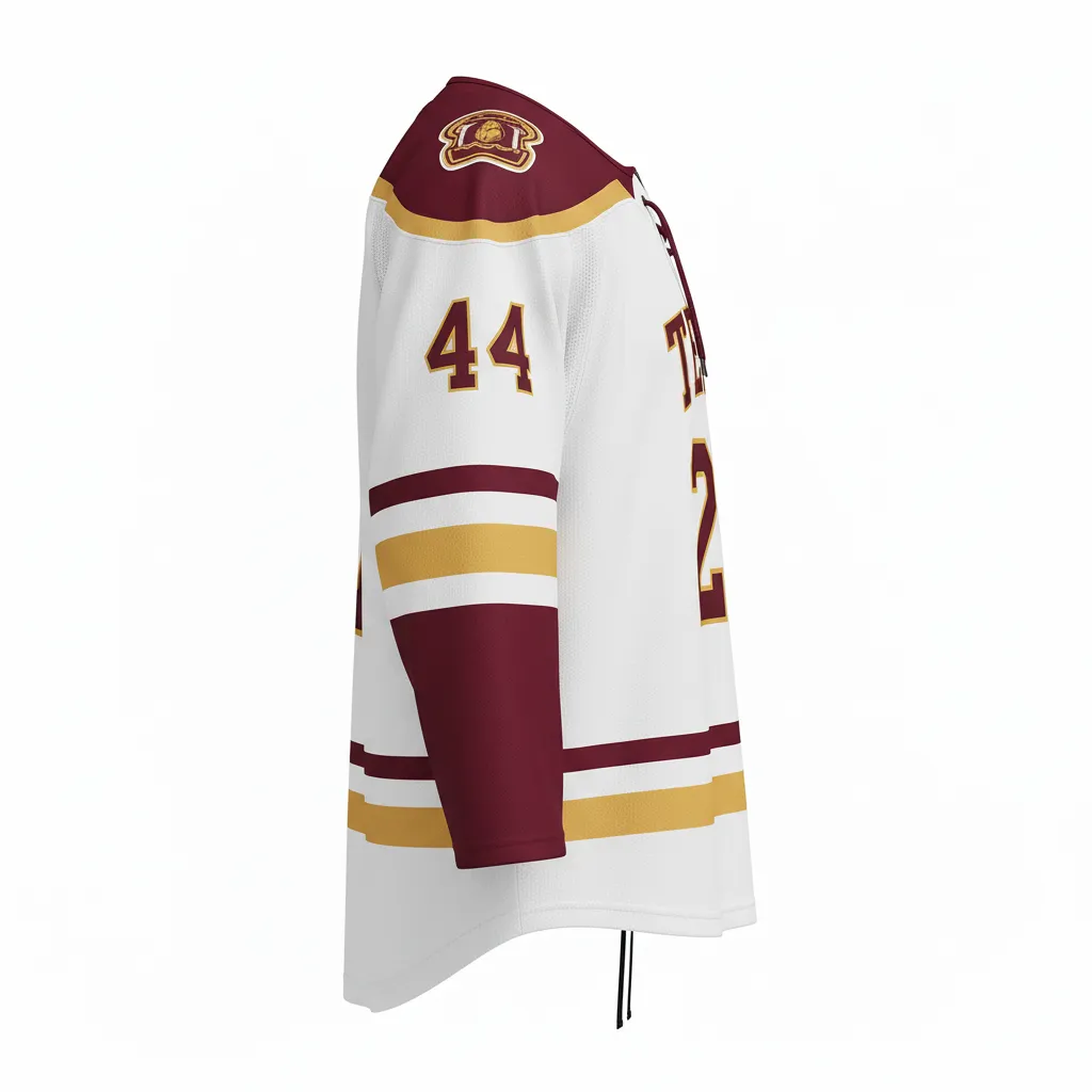 Custom Ice Hockey Game Day Home Jerseys - Side View - KINEXA