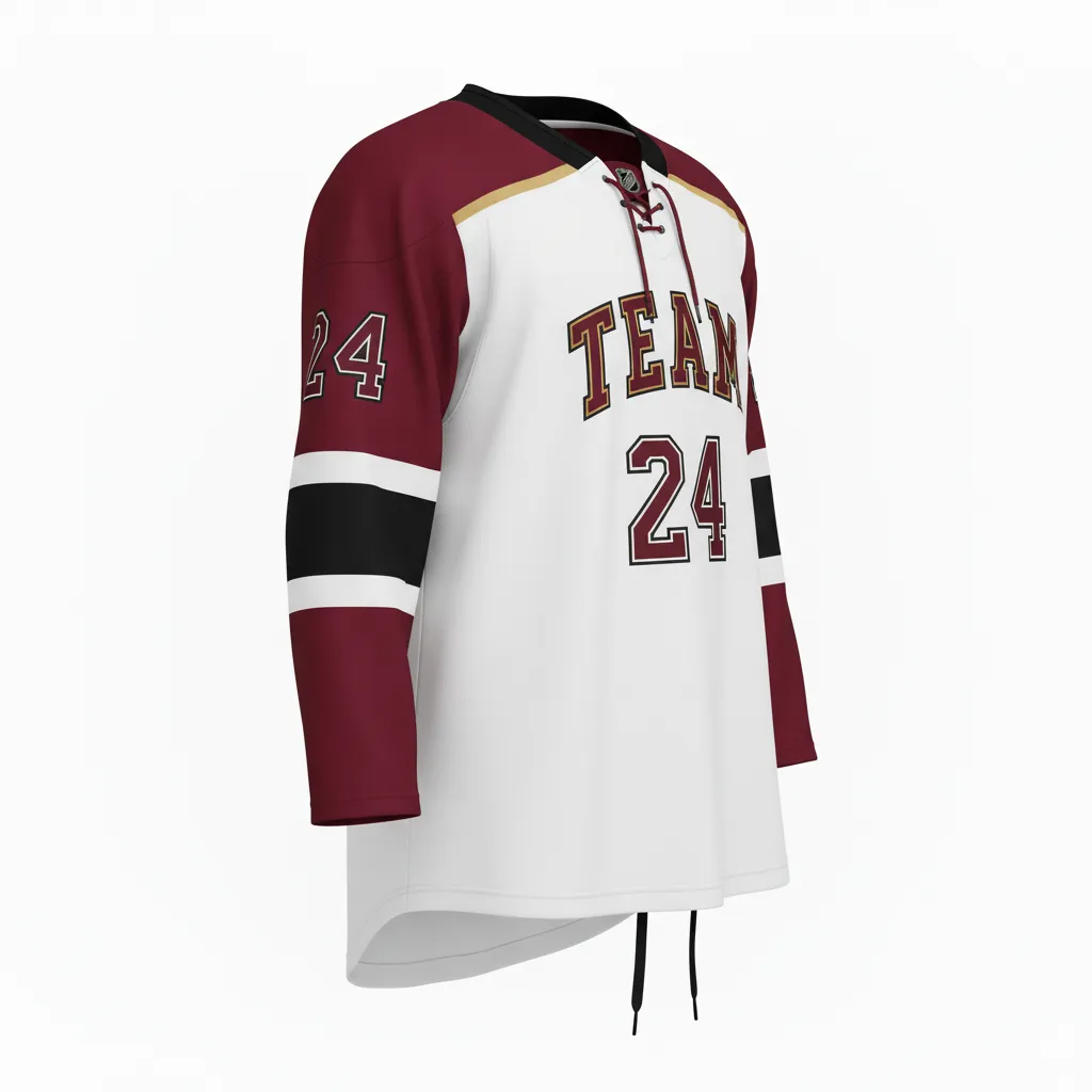 Custom Ice Hockey Game Day Home Jersey - Gold - Cardinal - Front View - Kinexa Sportswear
