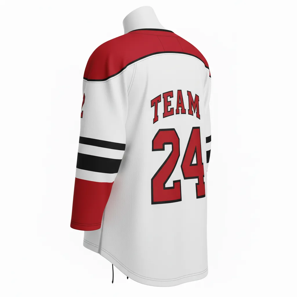 Custom Ice Hockey Game Day Home Jersey - Custom Design - Cardinal Power - Back View - Kinexa Sportswear