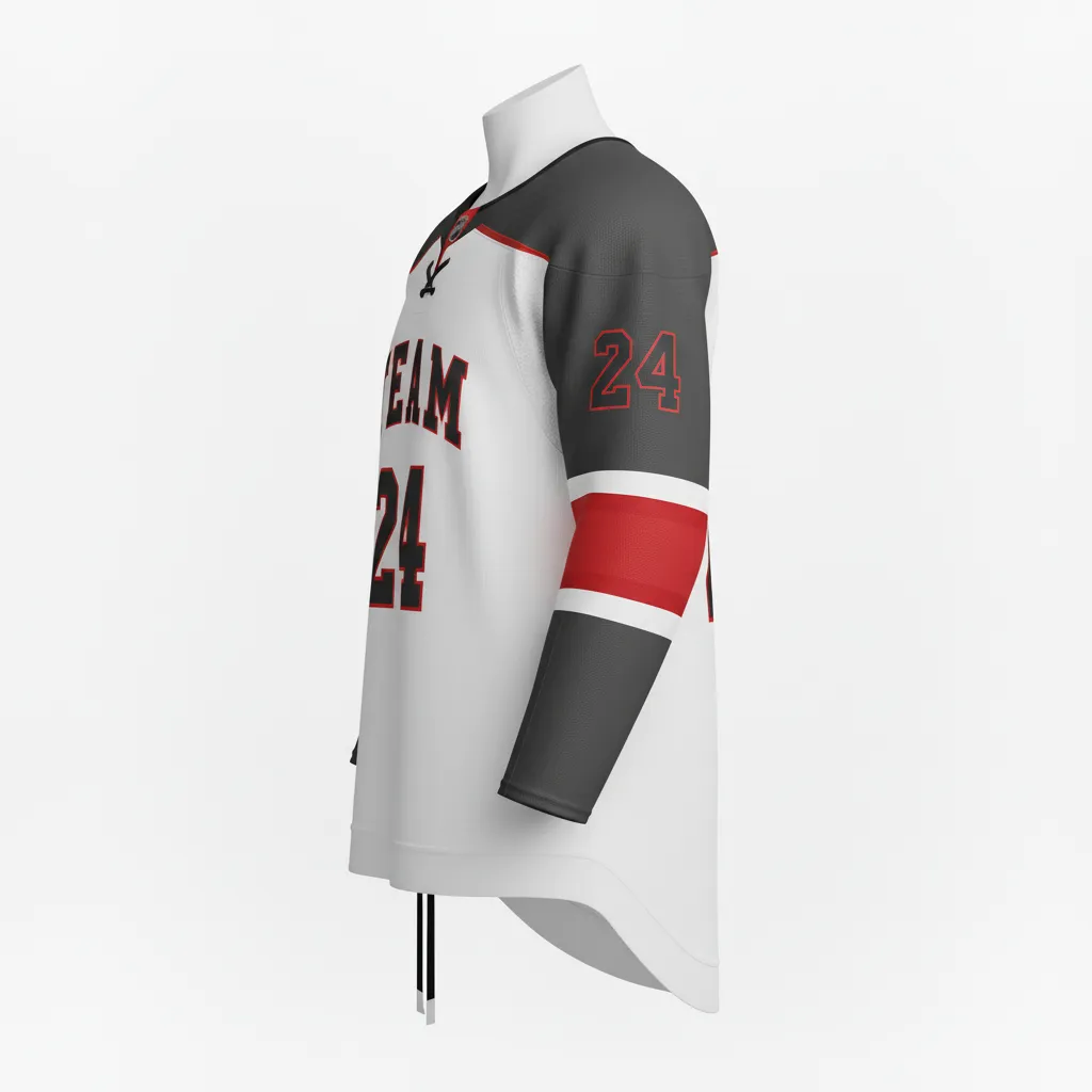 Custom Ice Hockey Game Day Home Jersey - Gold - Charcoal - Side View - Kinexa Sportswear