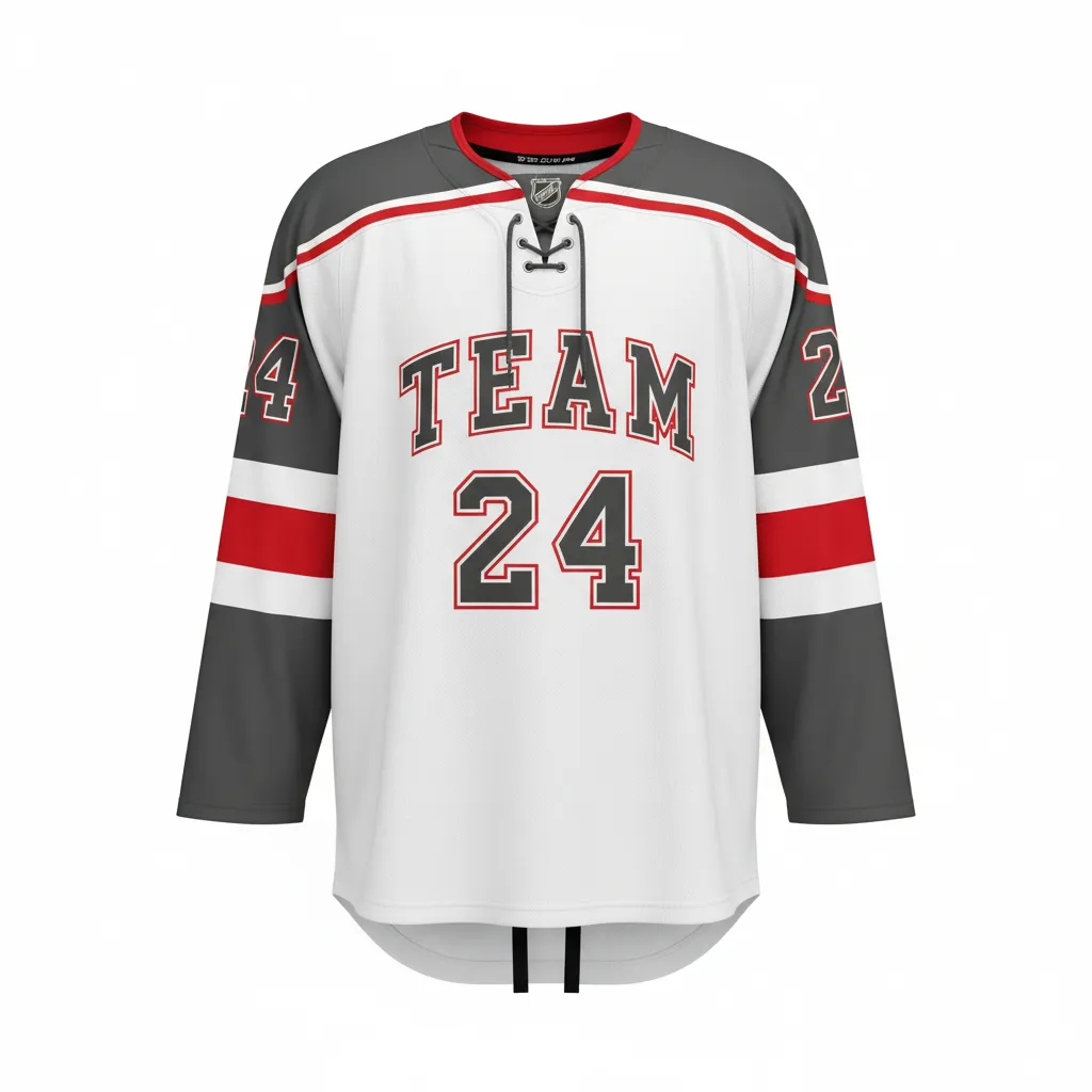 Custom Ice Hockey Game Day Home Jersey - Custom Design - Charcoal Shadow - Front View - Kinexa Sportswear