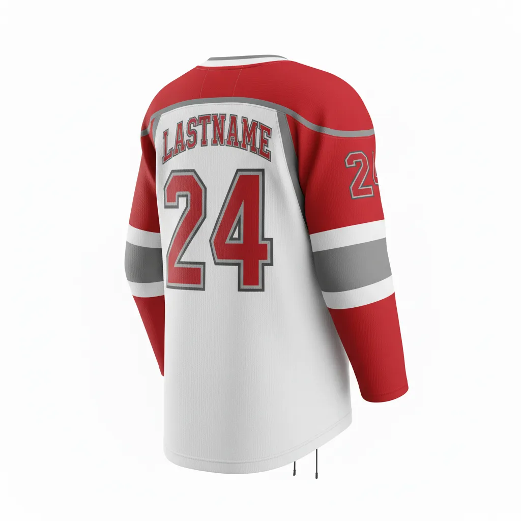 Custom Ice Hockey Game Day Home Jersey - White - Classic - Back View - Kinexa Sportswear