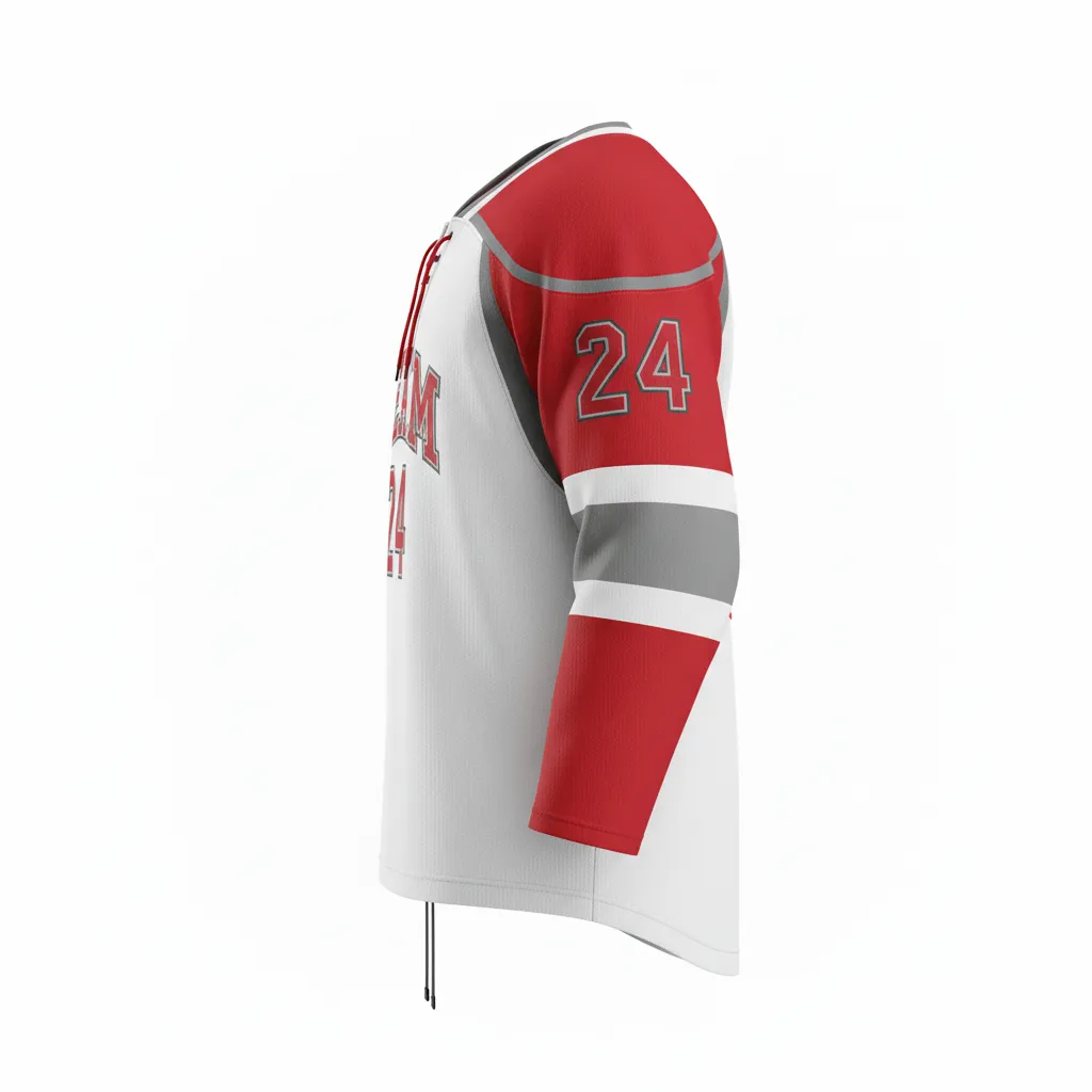 Custom Ice Hockey Game Day Home Jersey - White - Classic - Side View - Kinexa Sportswear