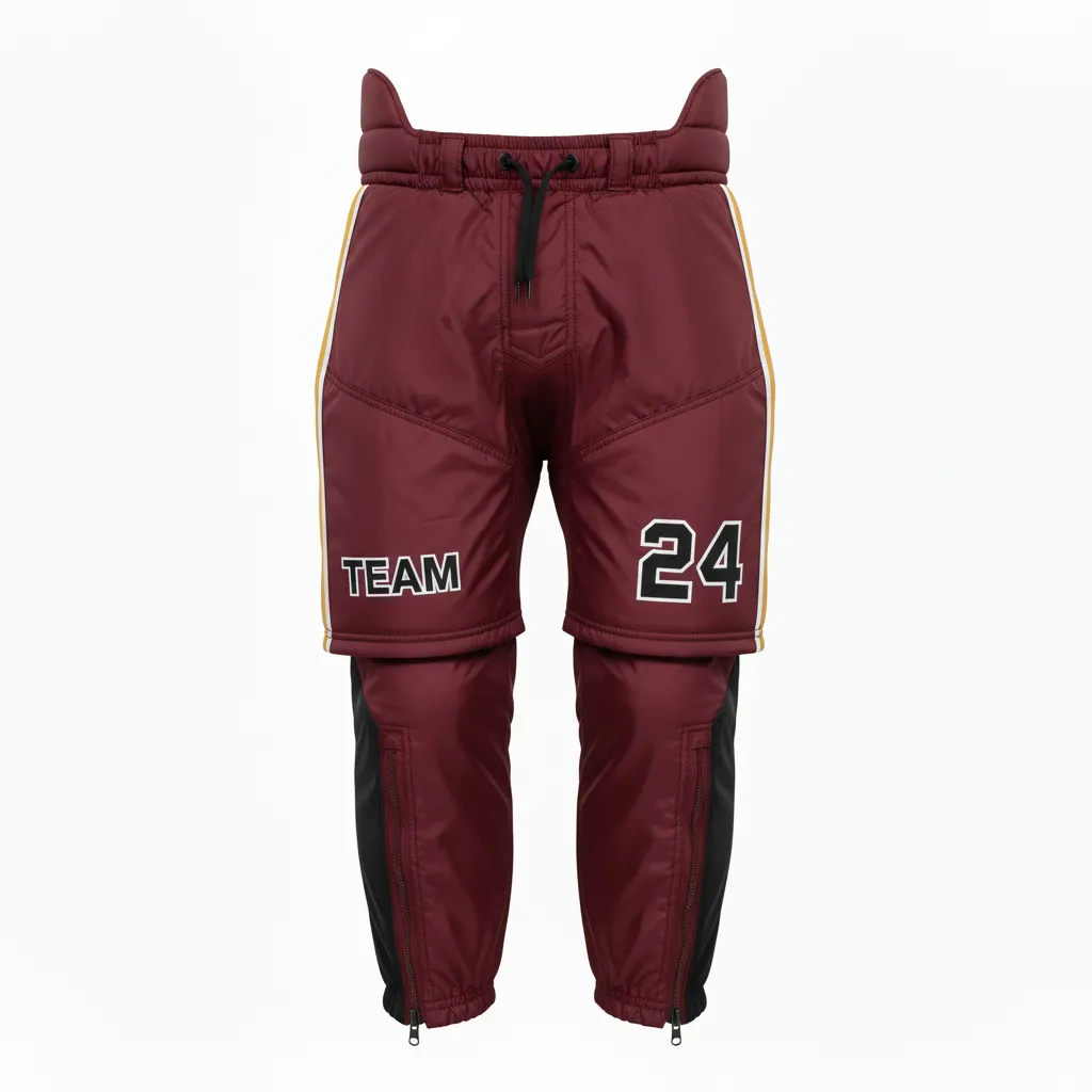Custom Ice Hockey Hockey Shell - Black, White - Pantshell Cardinal - Front View - Kinexa Sportswear