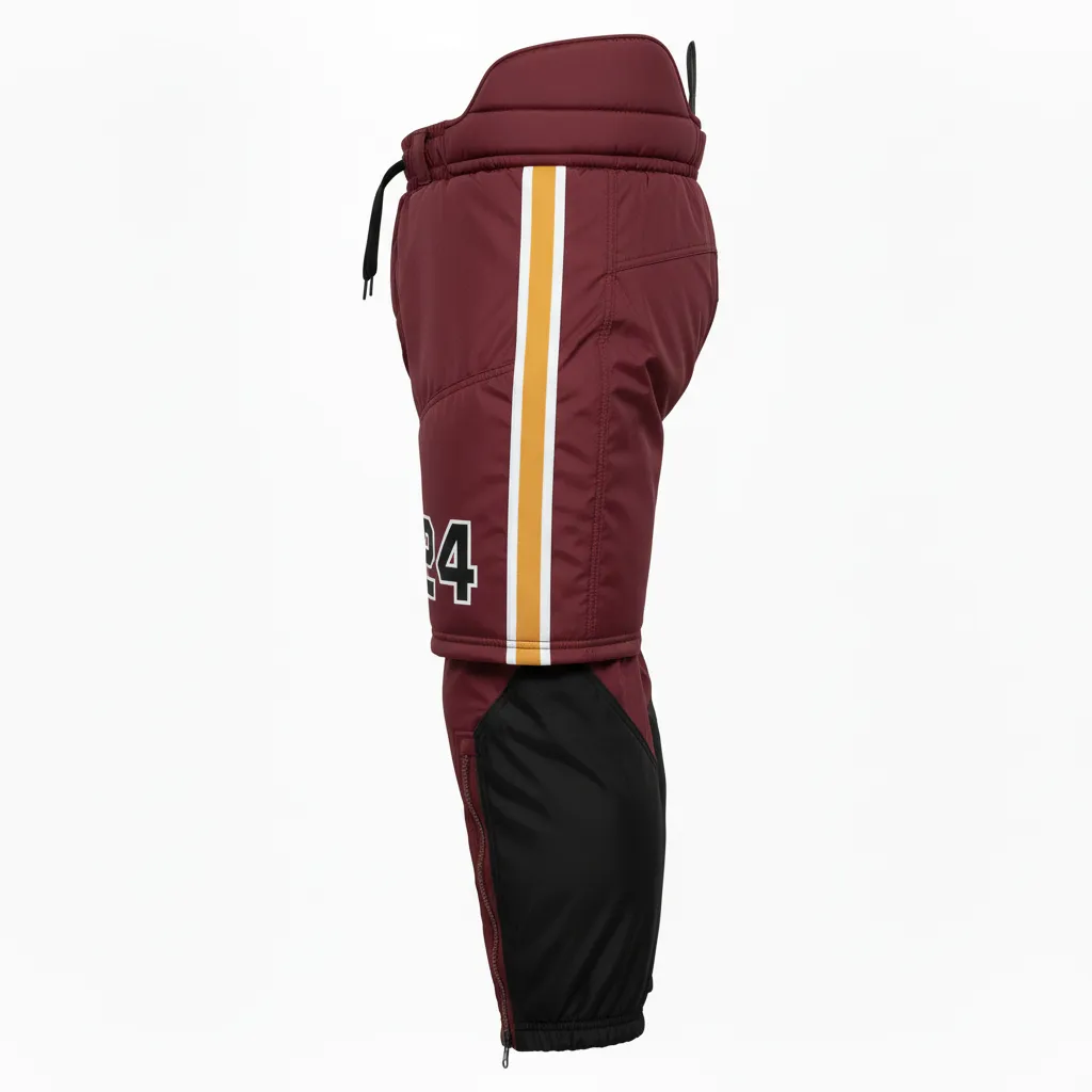 Custom Ice Hockey Hockey Shell - Black, White - Pantshell Cardinal - Side View - Kinexa Sportswear