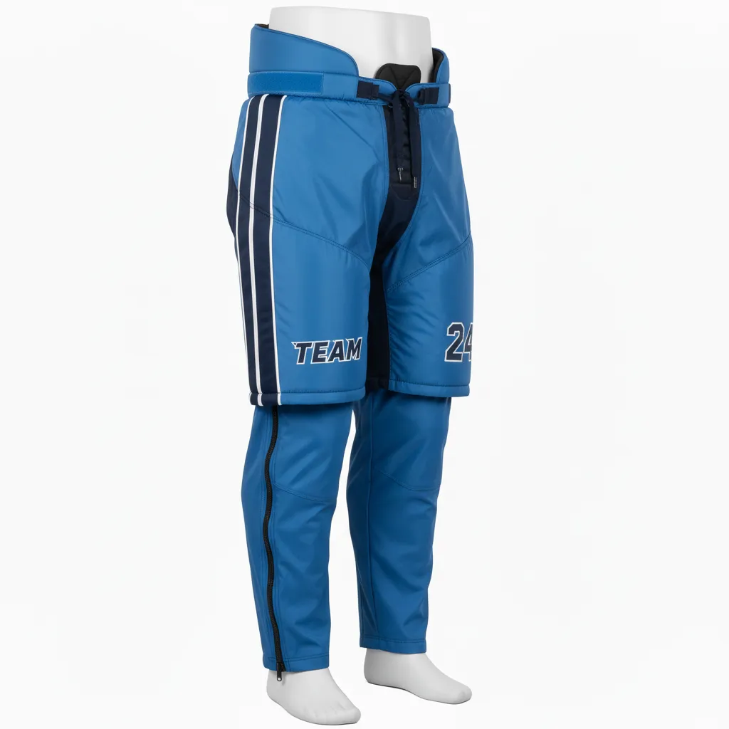 Custom Ice Hockey Hockey Shell - Navy, White - Pantshell Columbia - Front View - Kinexa Sportswear