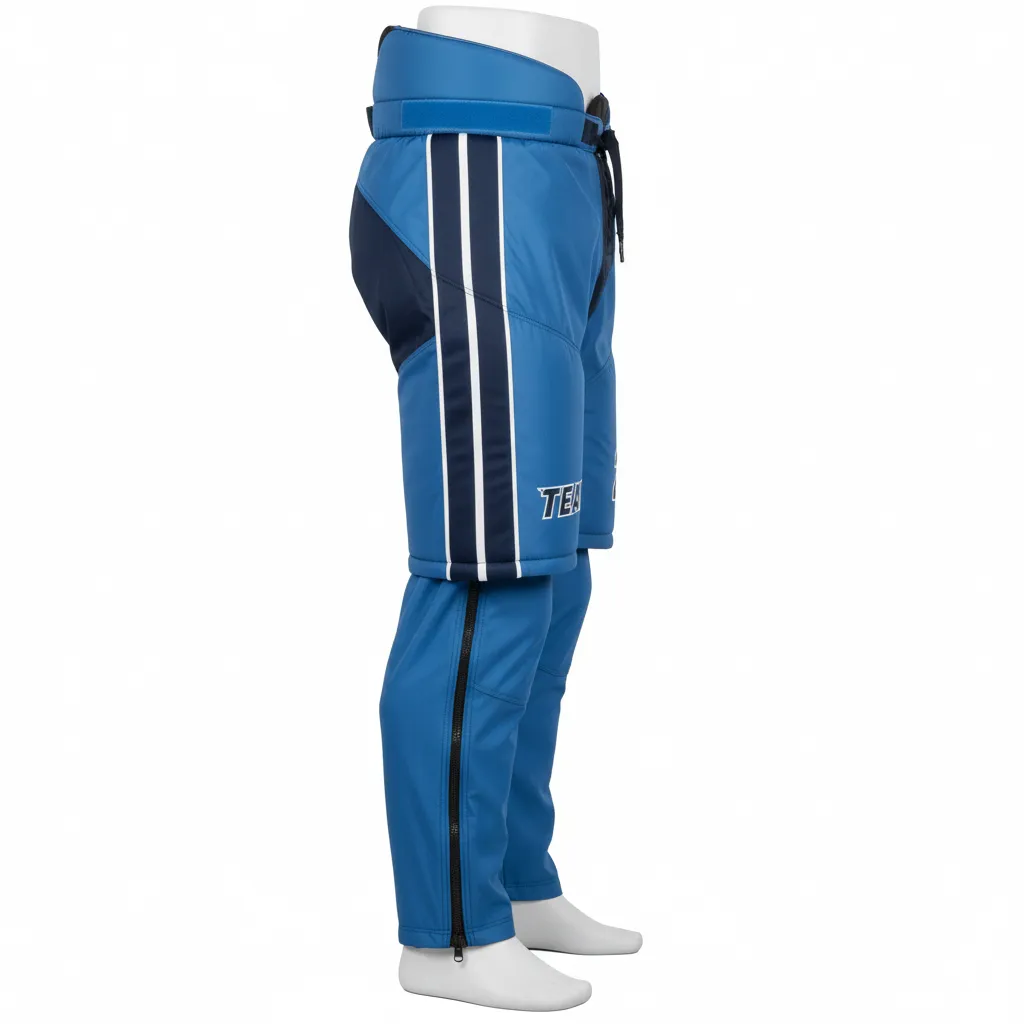 Custom Ice Hockey Hockey Shell - Navy, White - Pantshell Columbia - Side View - Kinexa Sportswear