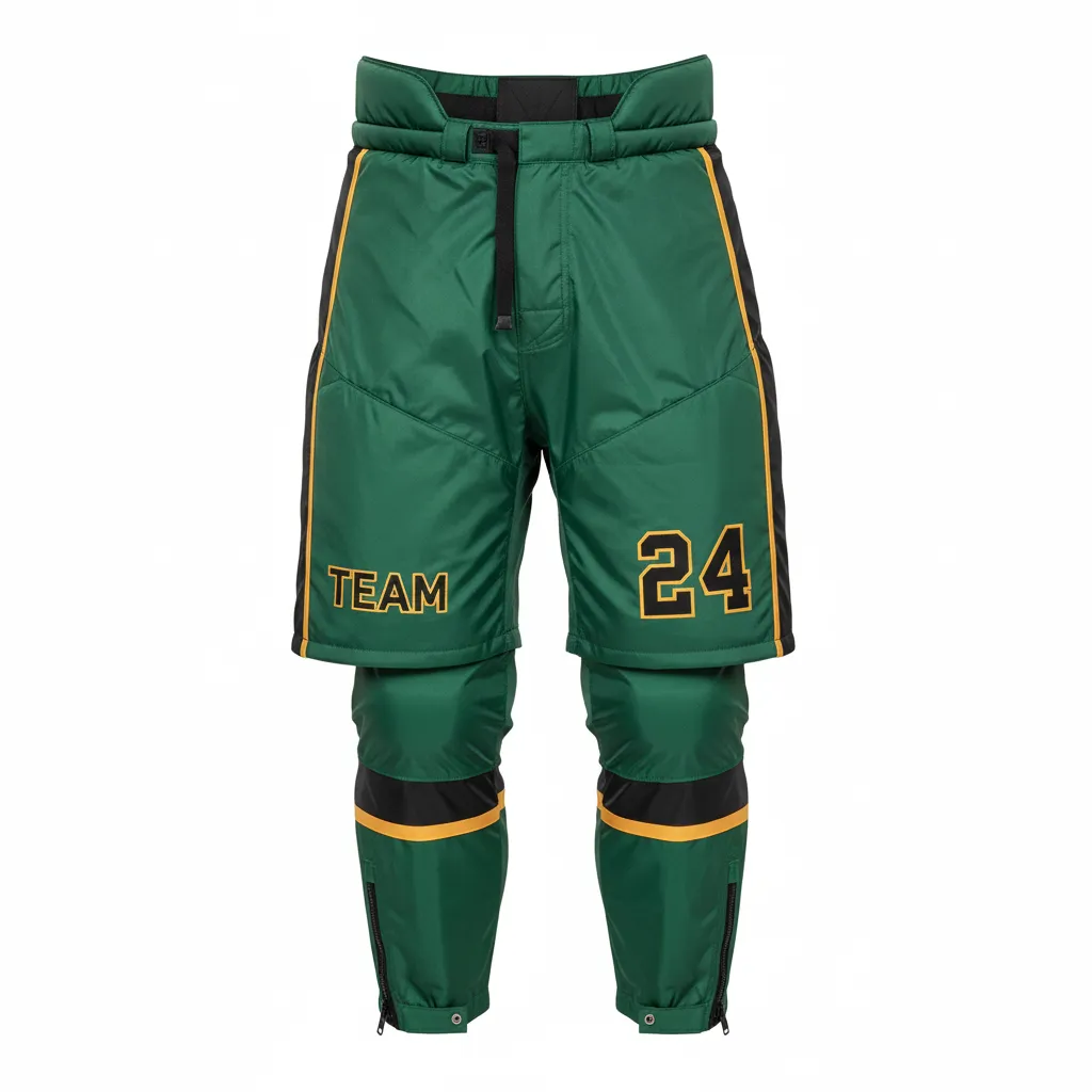 Custom Ice Hockey Hockey Shell - Black, Gold - Pantshell Forest - Front View - Kinexa Sportswear