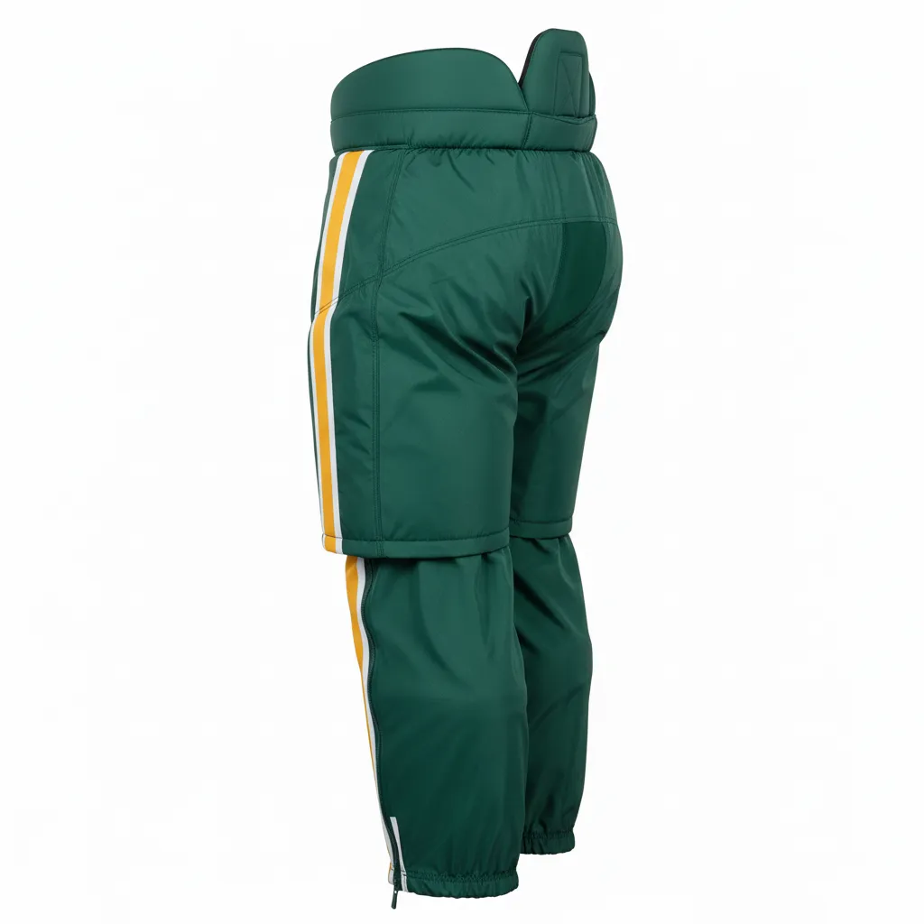 Custom Ice Hockey Hockey Shell - Gold, White - Pantshell Forest - Back View - Kinexa Sportswear