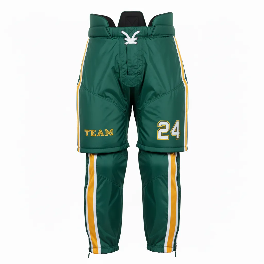 Custom Ice Hockey Hockey Shell - Gold, White - Pantshell Forest - Front View - Kinexa Sportswear