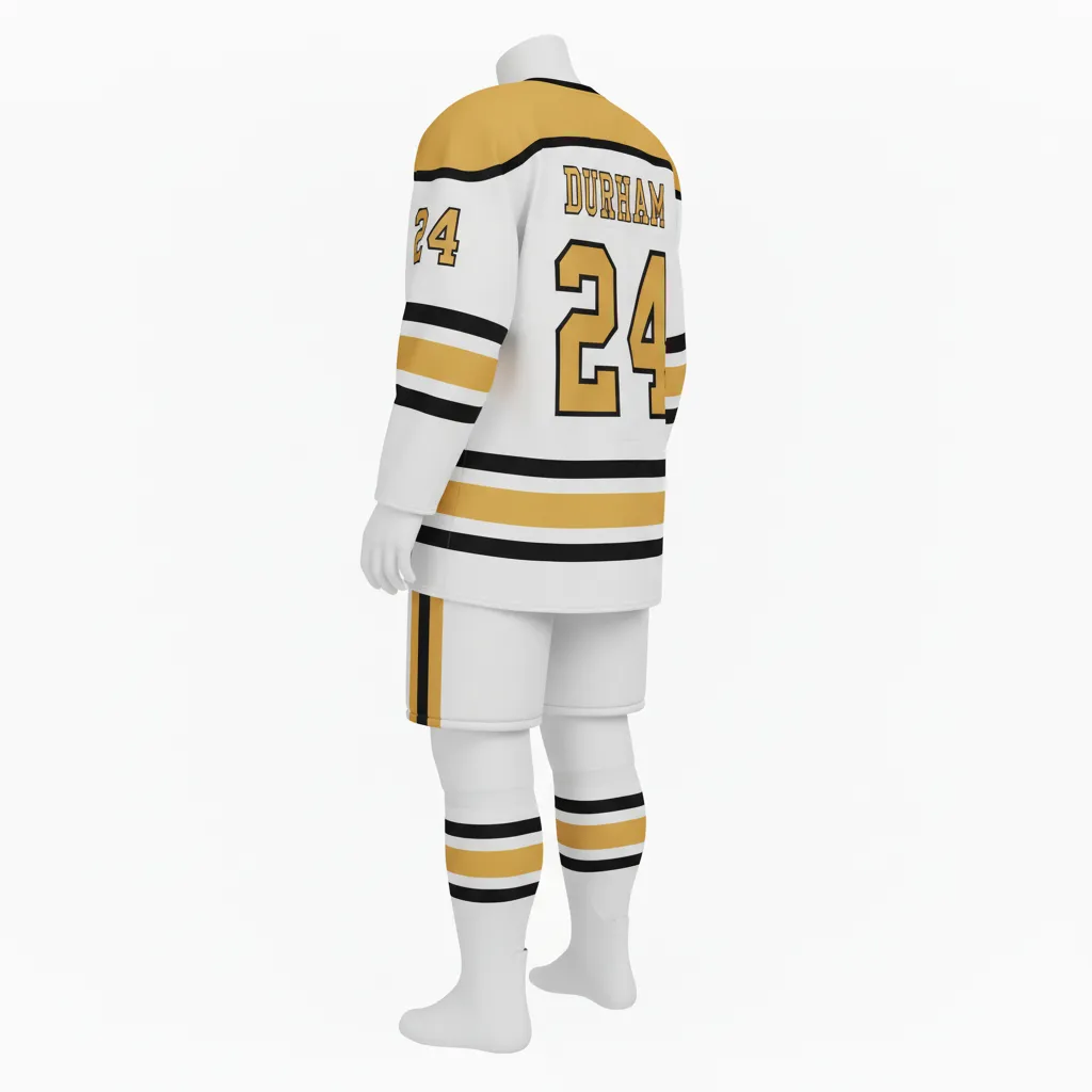 Custom Ice Hockey Home Uniform - Black - Back View - Kinexa Sportswear