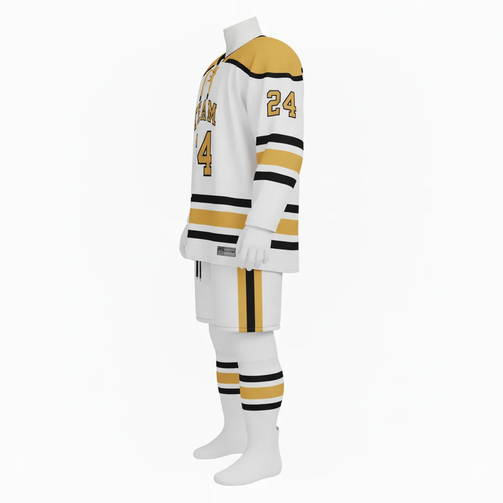 Custom Ice Hockey Home Uniform - Black - Side View - Kinexa Sportswear
