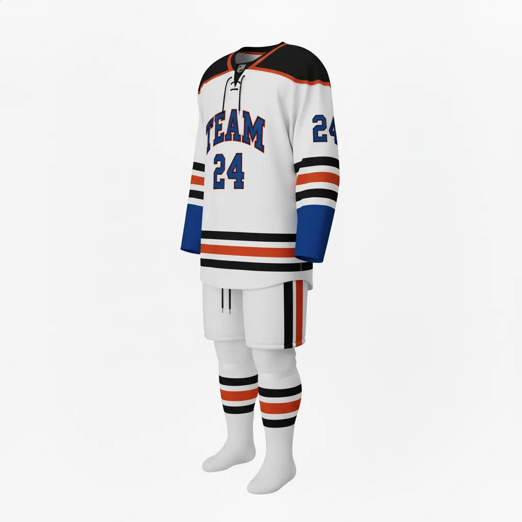 Custom Ice Hockey Home Uniform - Black, Red - Side View - Kinexa Sportswear