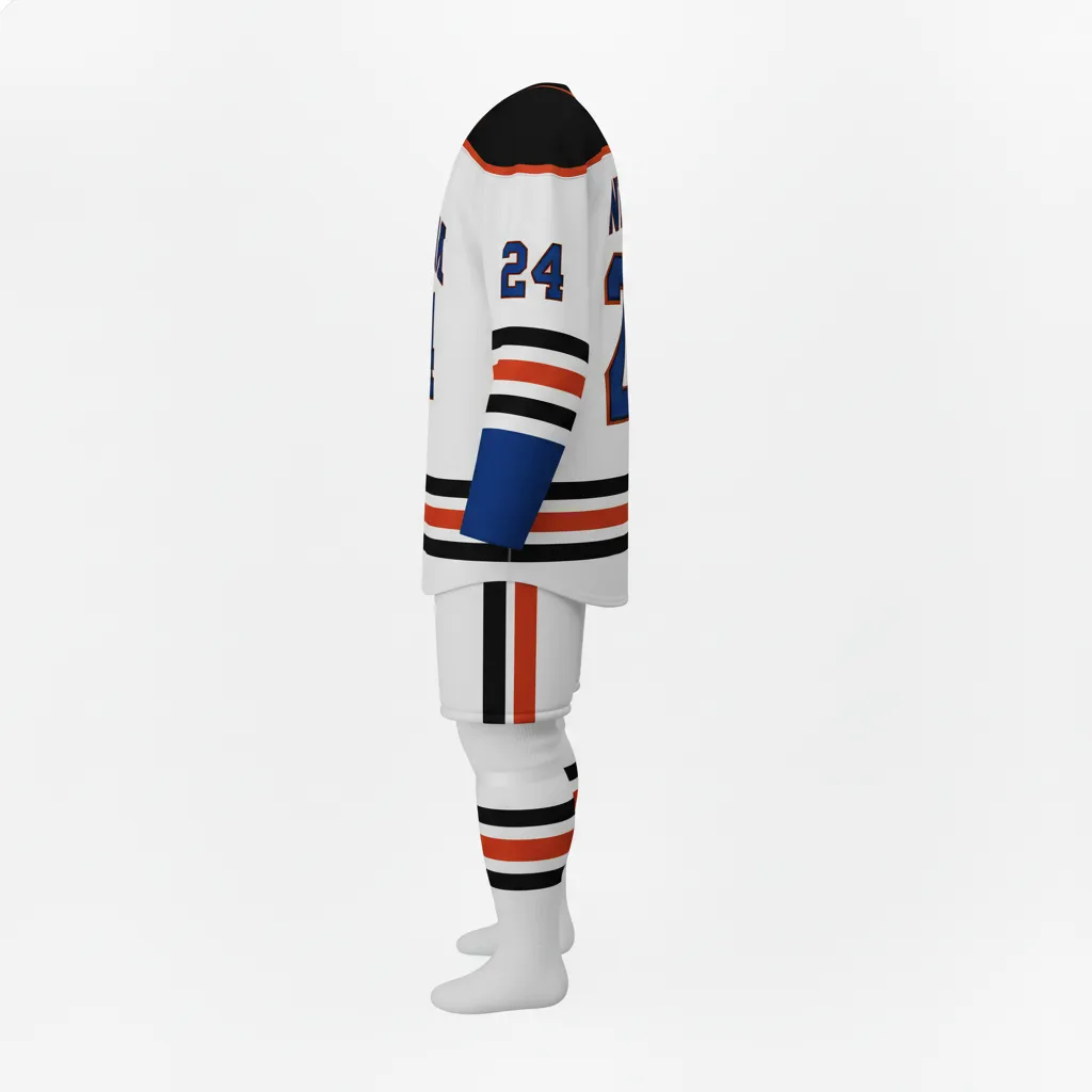 Custom Ice Hockey Home Uniform - Black, Silver - Back View - Kinexa Sportswear
