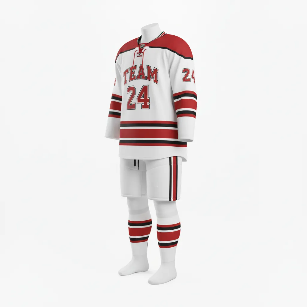 Custom Ice Hockey Home Uniform - Custom Design - Cardinal Power - Front View - Kinexa Sportswear