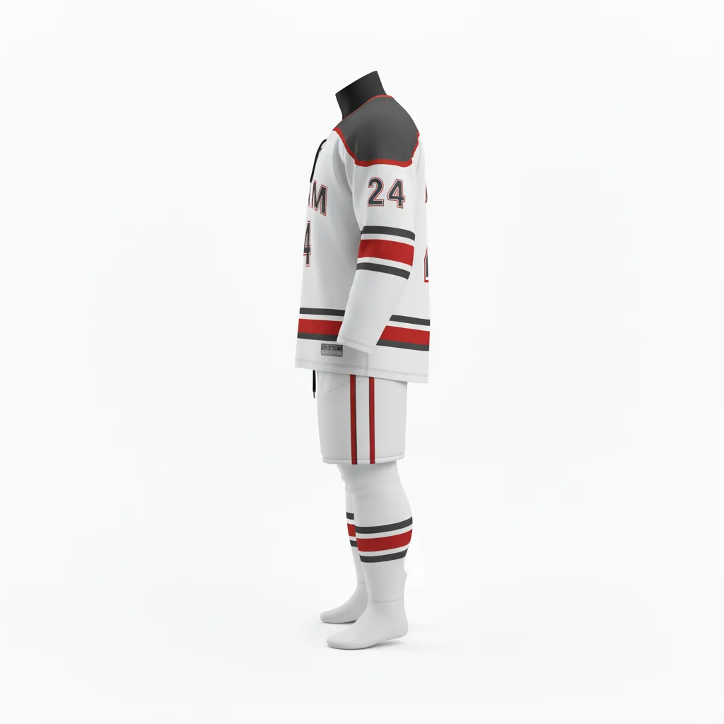 Custom Ice Hockey Home Uniform - Gold - Charcoal - Back View - Kinexa Sportswear