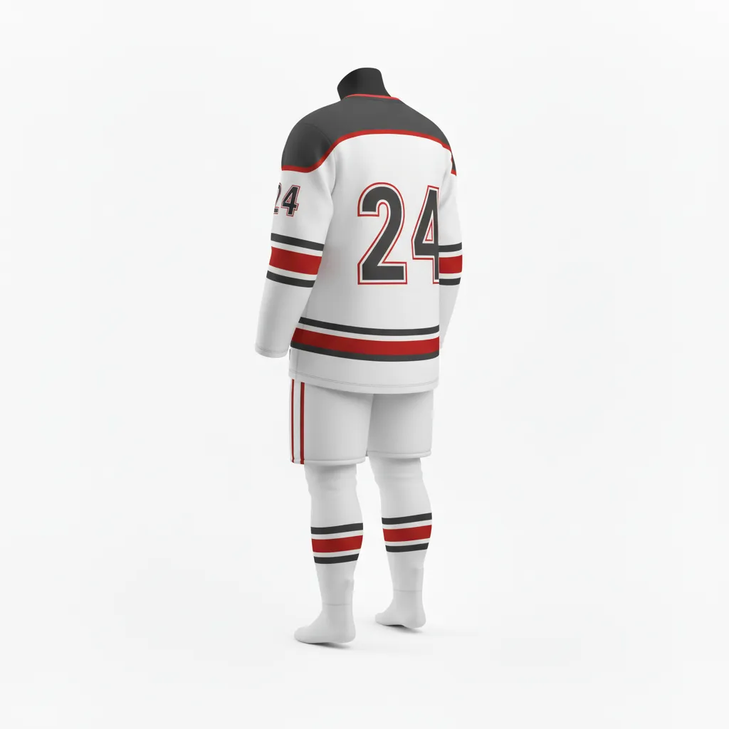 Custom Ice Hockey Home Uniform - Navy - Charcoal - Back View - Kinexa Sportswear