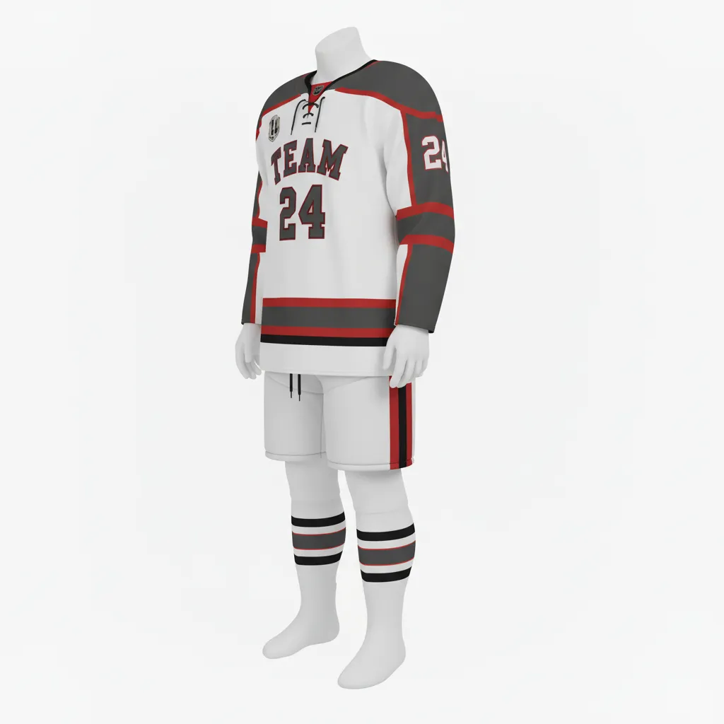 Custom Ice Hockey Home Uniform - Custom Design - Charcoal Shadow - Front View - Kinexa Sportswear