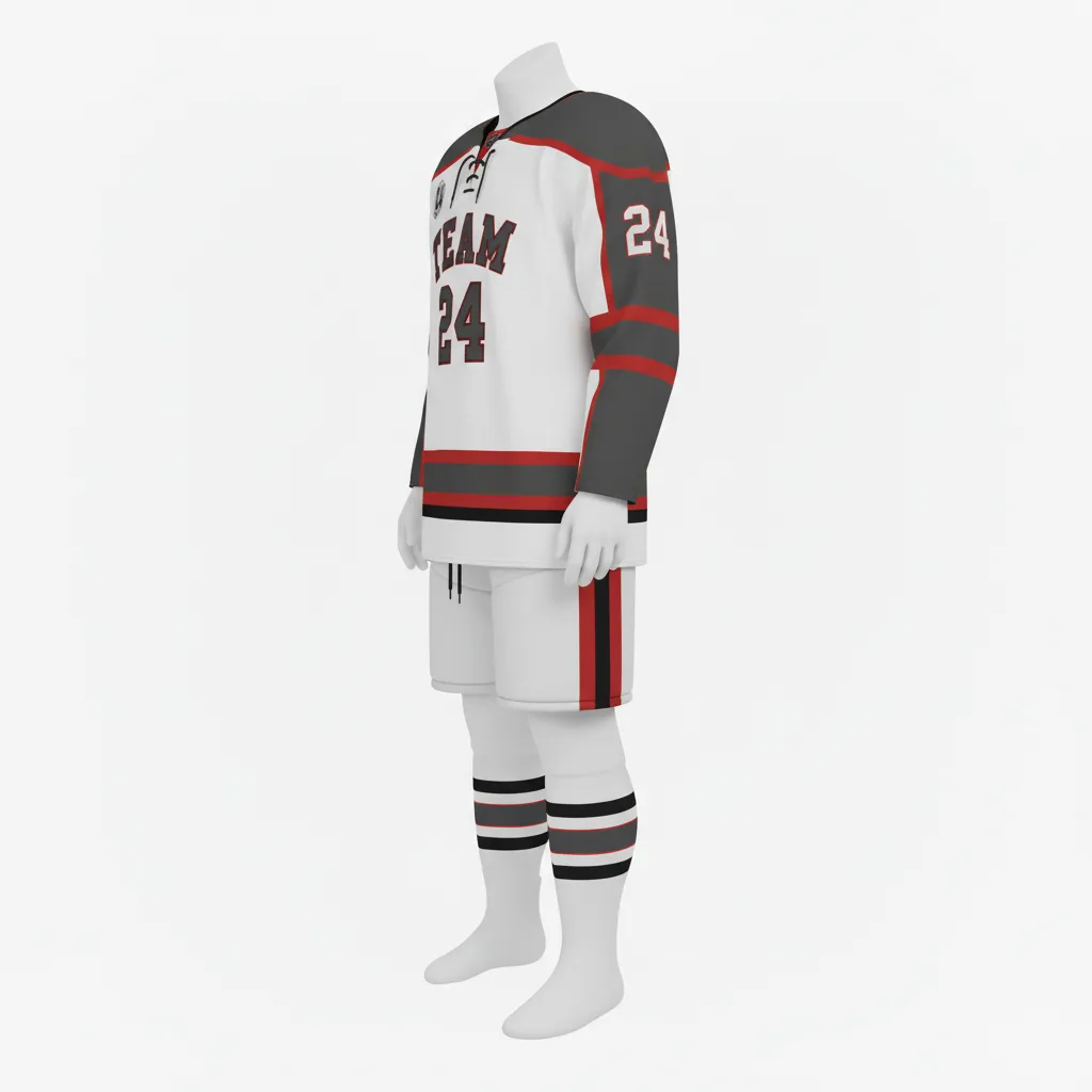 Custom Ice Hockey Home Uniform - Custom Design - Charcoal Shadow - Side View - Kinexa Sportswear