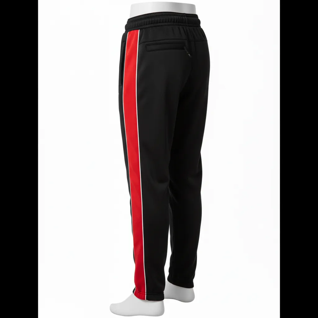Custom Ice Hockey Jogger Pant - Black, Red, White - Back View - Kinexa Sportswear
