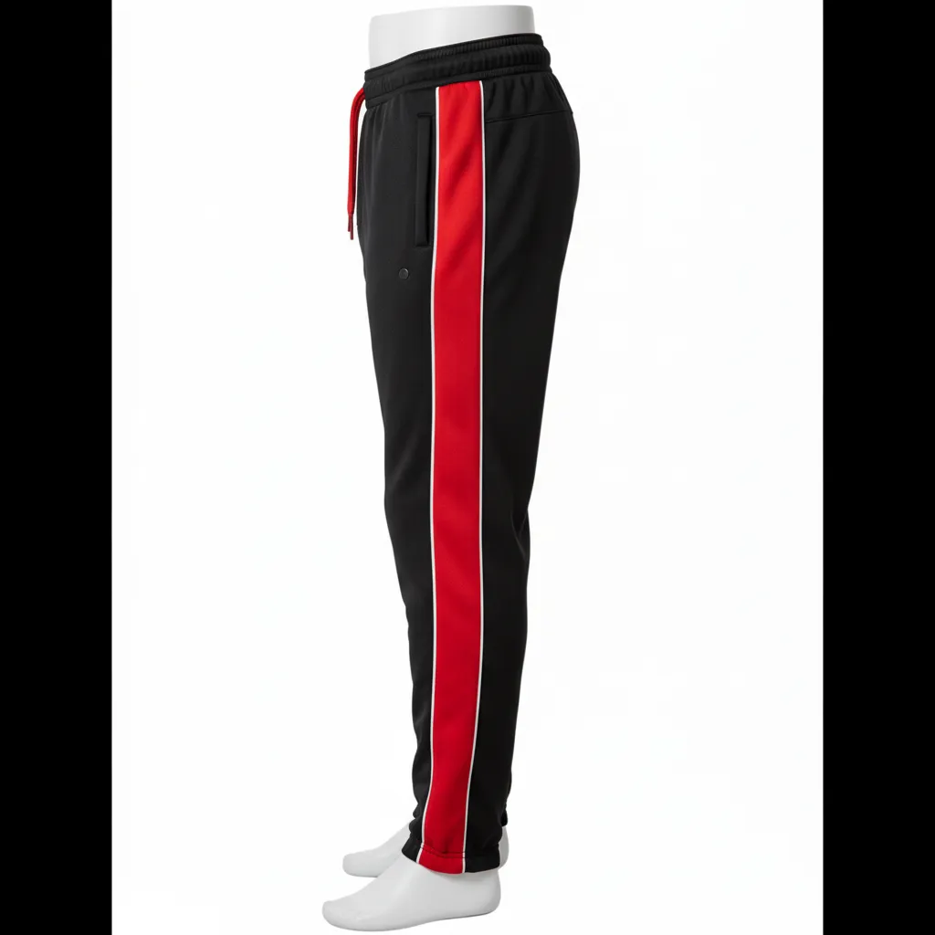 Custom Ice Hockey Jogger Pant - Black, Red, White - Side View - Kinexa Sportswear