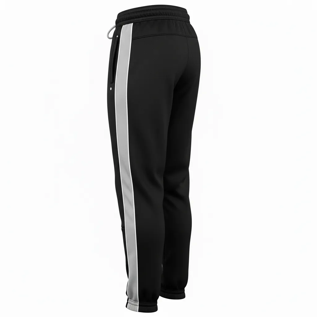 Custom Ice Hockey Jogger Pant - Black, Silver, White - Back View - Kinexa Sportswear