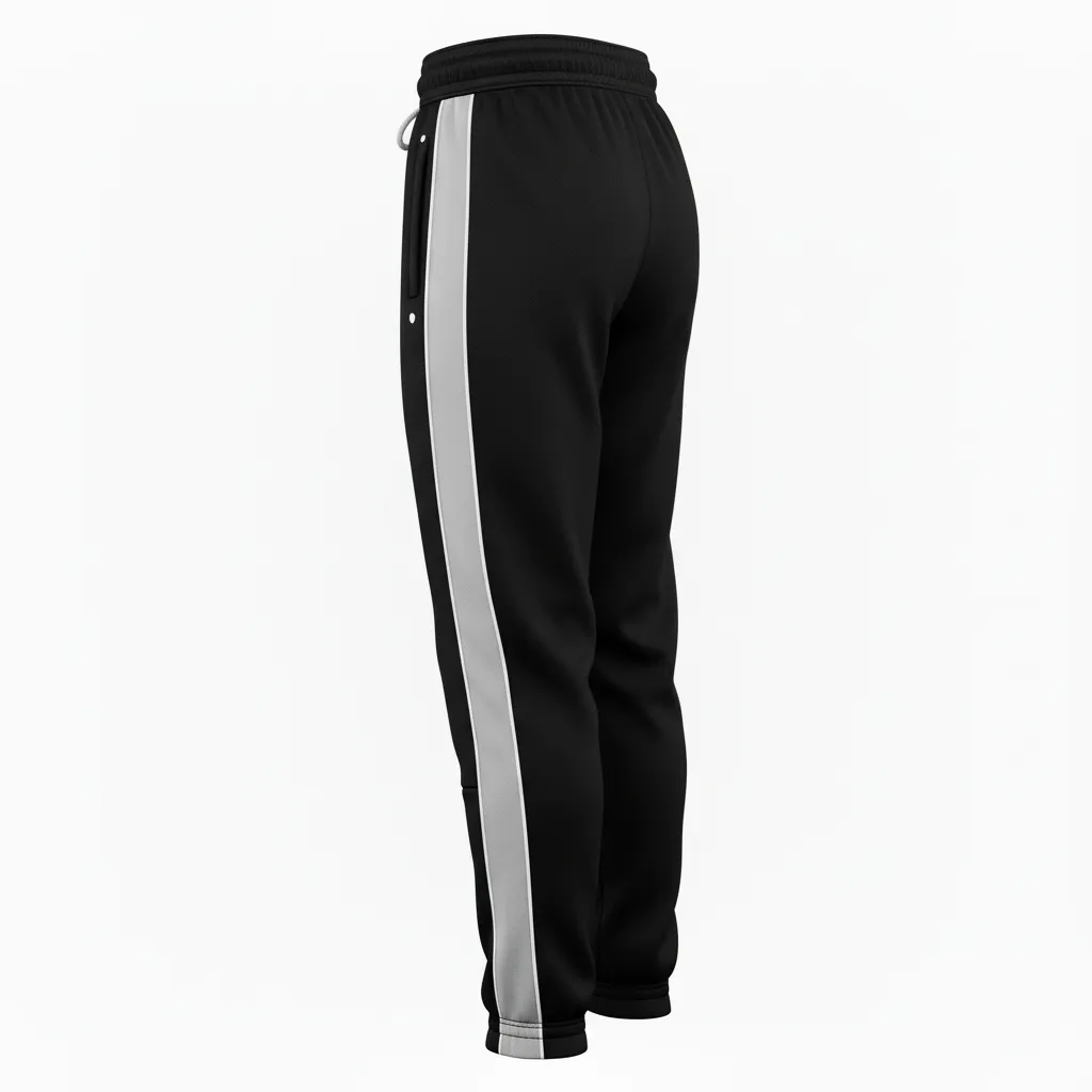Custom Ice Hockey Jogger Pant - Black, White, Grey - Back View - Kinexa Sportswear