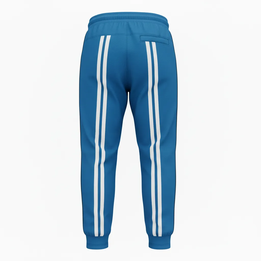 Custom Ice Hockey Jogger Pant - Black, White - Columbia - Back View - Kinexa Sportswear