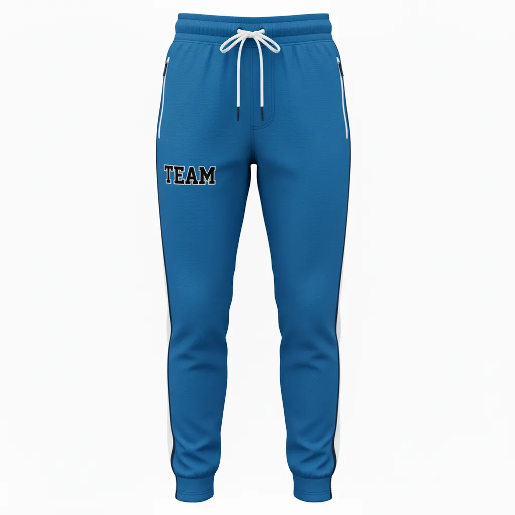 Custom Ice Hockey Jogger Pant - Black, White - Columbia - Front View - Kinexa Sportswear