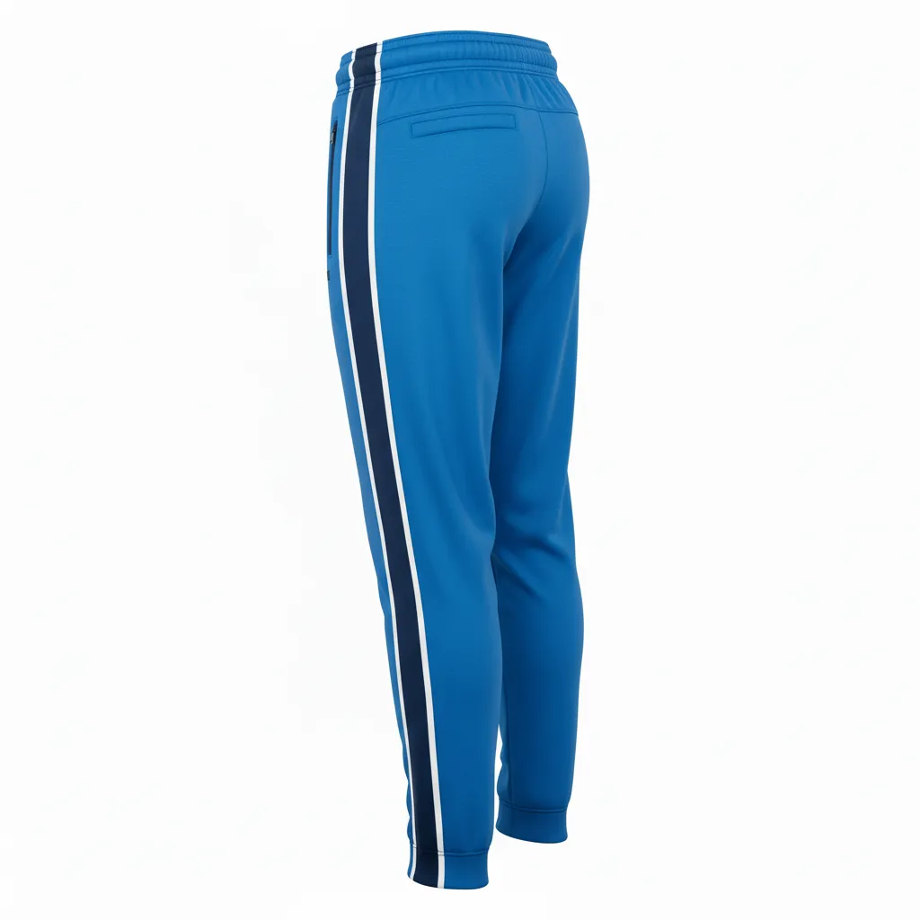 Custom Ice Hockey Jogger Pant - Navy, White - Columbia - Back View - Kinexa Sportswear