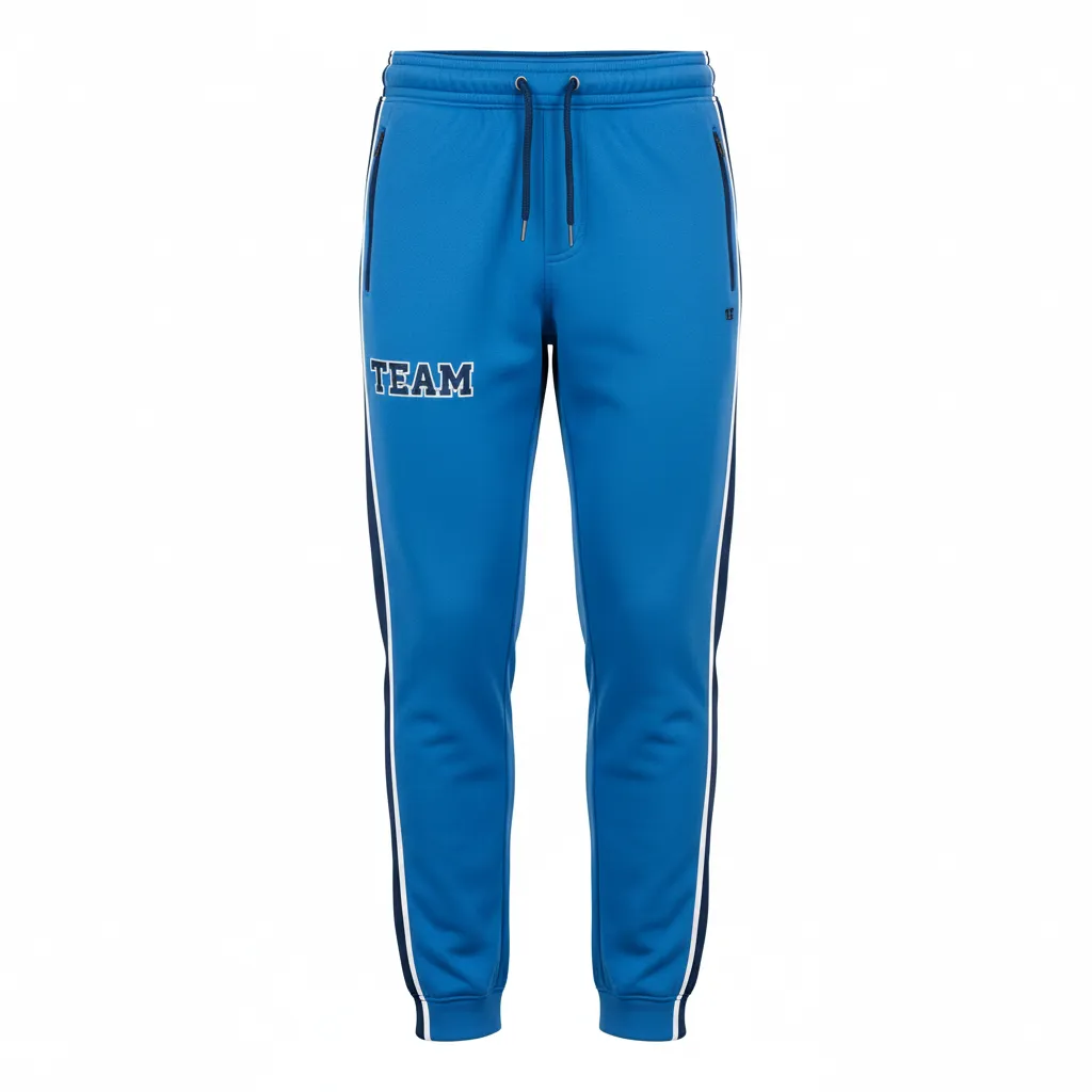 Custom Ice Hockey Jogger Pant - Navy, White - Columbia - Front View - Kinexa Sportswear