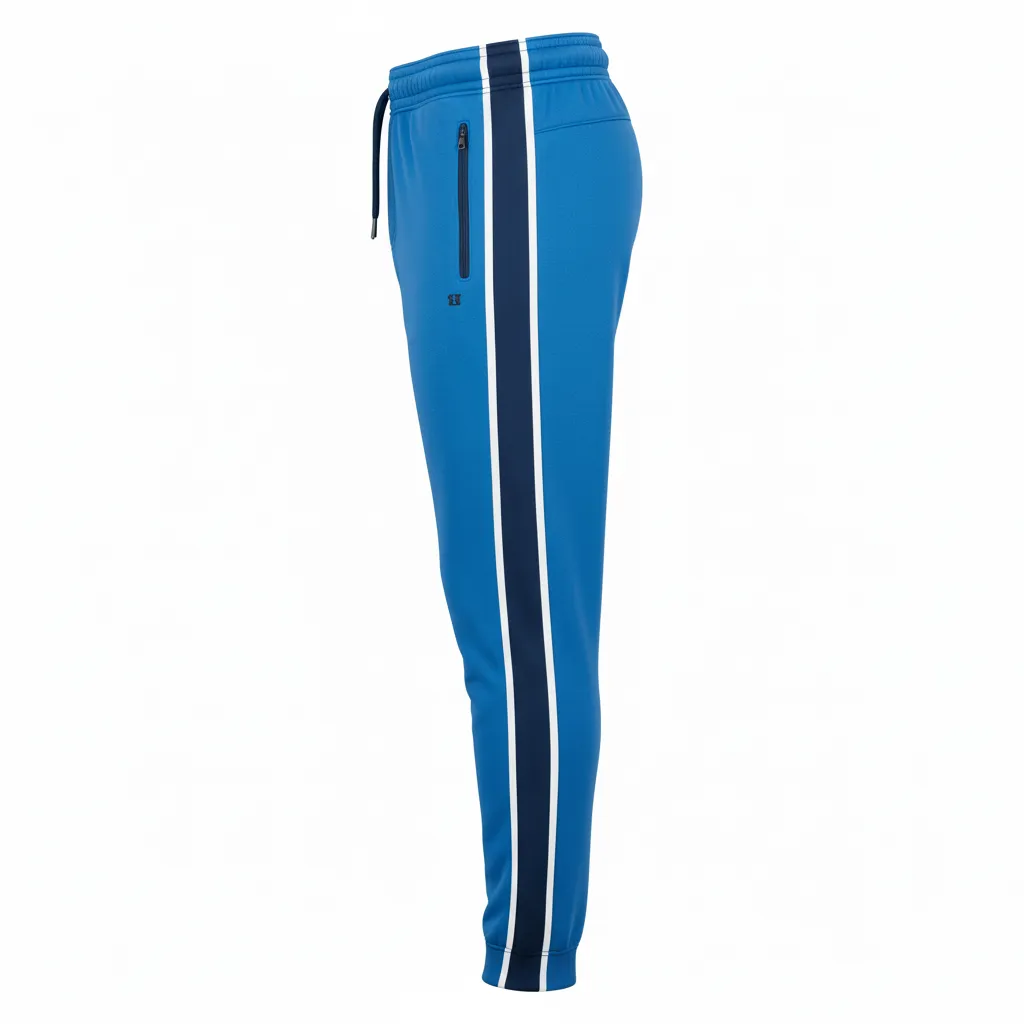 Custom Ice Hockey Jogger Pant - Navy, White - Columbia - Side View - Kinexa Sportswear