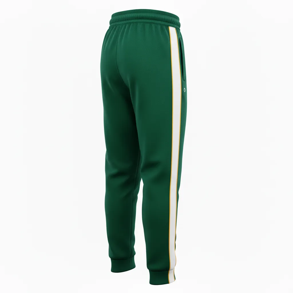 Custom Ice Hockey Jogger Pant - Black, Gold - Forest - Back View - Kinexa Sportswear