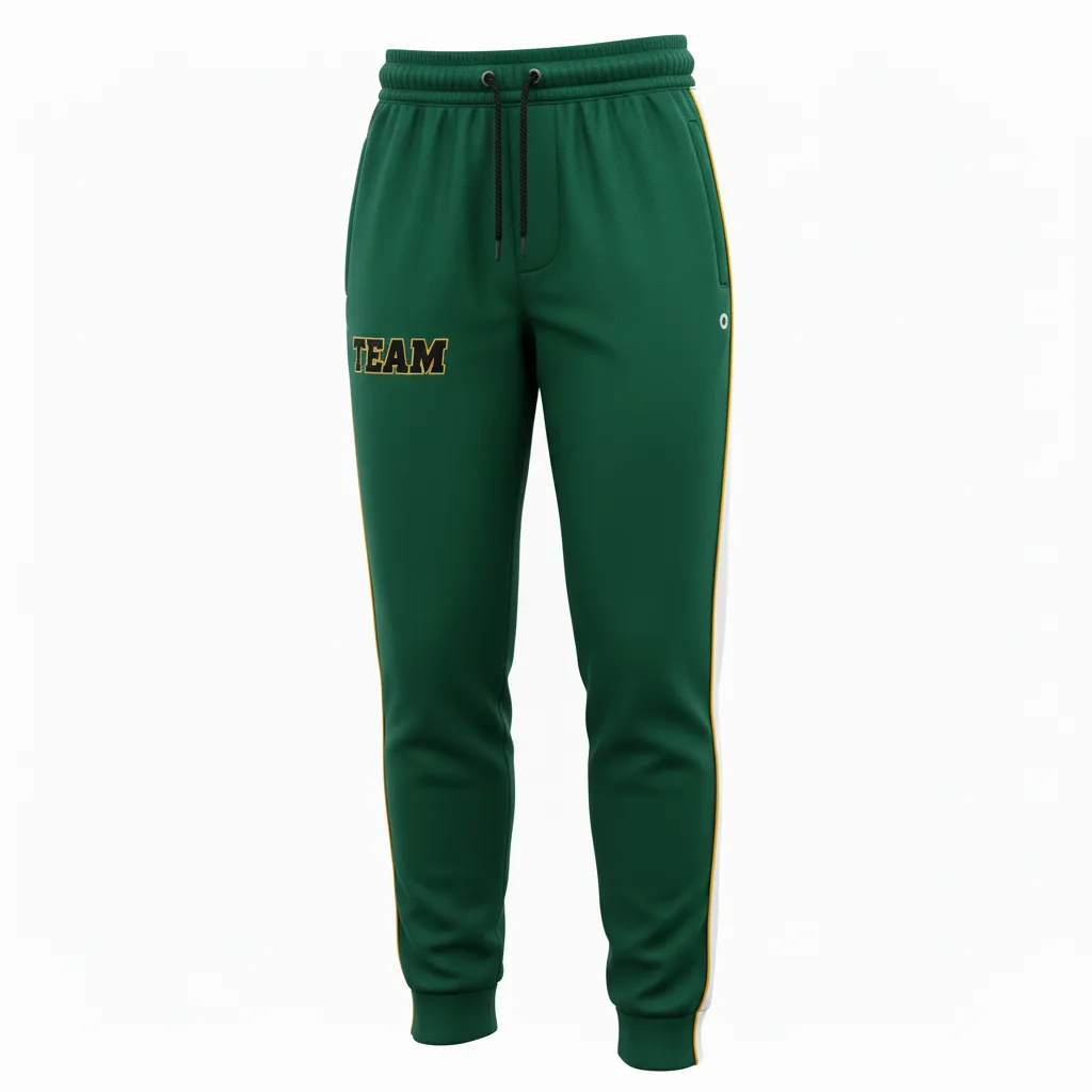 Custom Ice Hockey Jogger Pant - Black, Gold - Forest - Front View - Kinexa Sportswear
