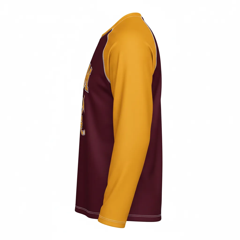 Custom Ice Hockey Long Sleeve T-Shirts - Side View - KINEXA