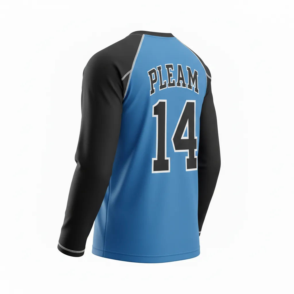 Custom Ice Hockey Long Sleeve T Shirt - Black, White - Longtee Columbia - Back View - Kinexa Sportswear