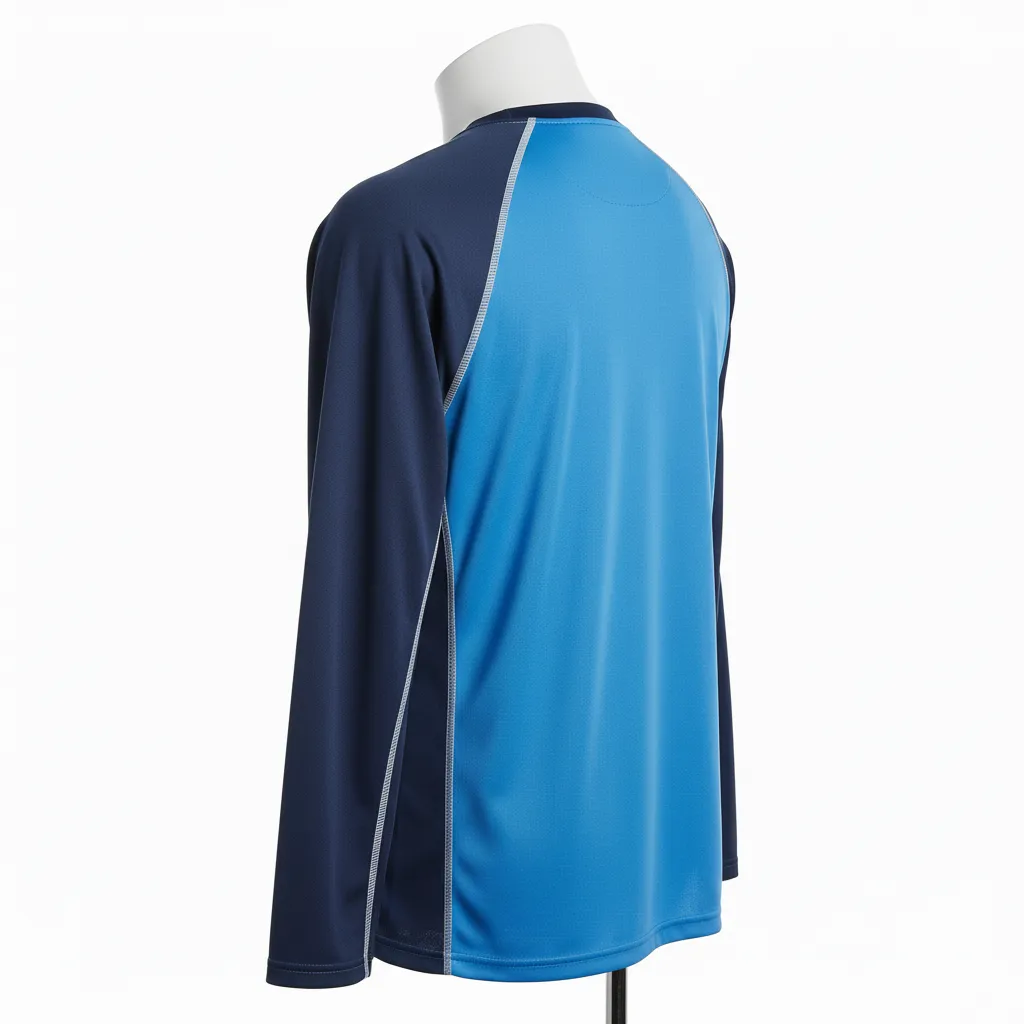 Custom Ice Hockey Long Sleeve T Shirt - Navy, White - Longtee Columbia - Back View - Kinexa Sportswear