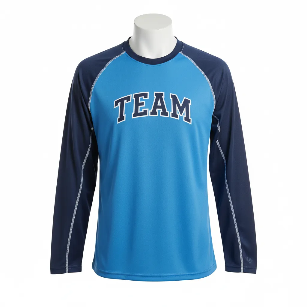 Custom Ice Hockey Long Sleeve T Shirt - Navy, White - Longtee Columbia - Front View - Kinexa Sportswear