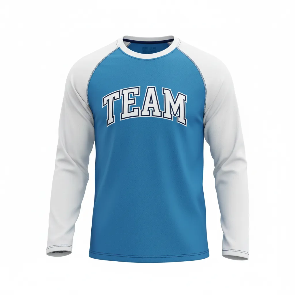 Custom Ice Hockey Long Sleeve T Shirt - White, Navy - Longtee Columbia - Front View - Kinexa Sportswear