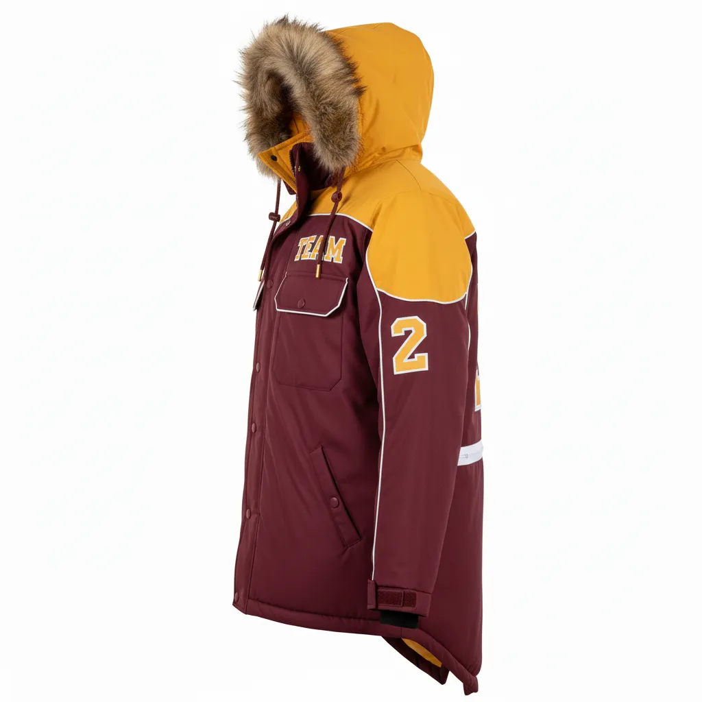 Custom Ice Hockey Parka Winter Jackets - Side View - KINEXA