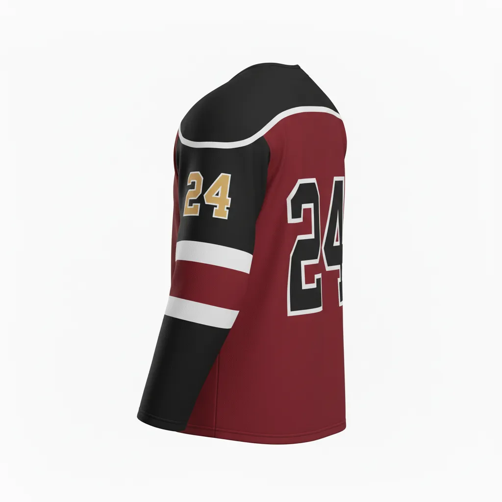 Custom Ice Hockey Practice Jersey - Black - Cardinal - Back View - Kinexa Sportswear